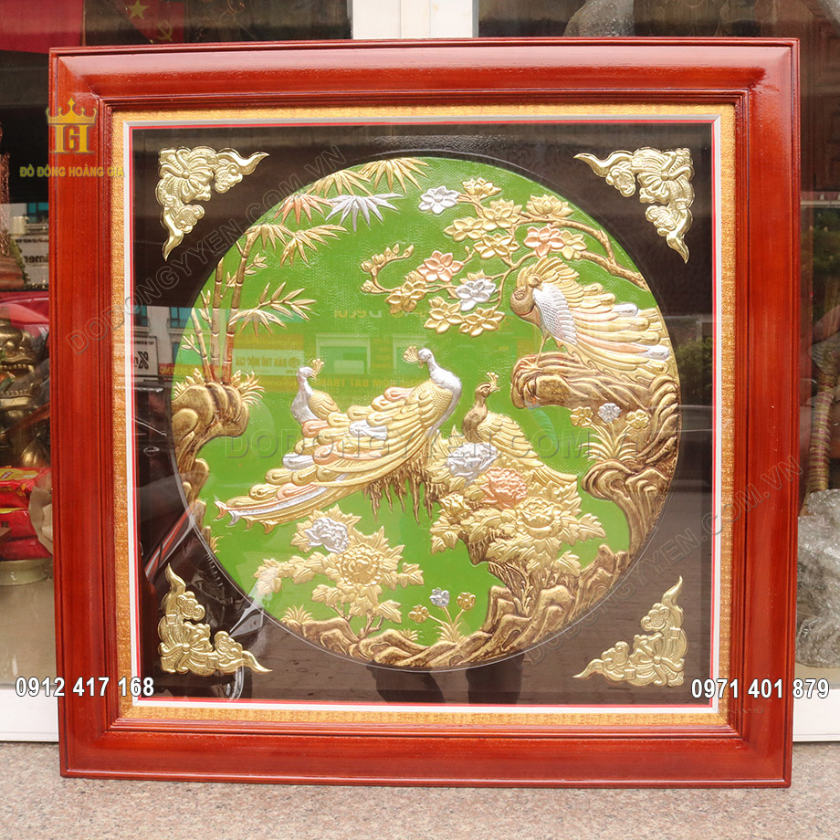 Tranh Đồng Công Mai Mạ Tam Khí Vuông 80Cm